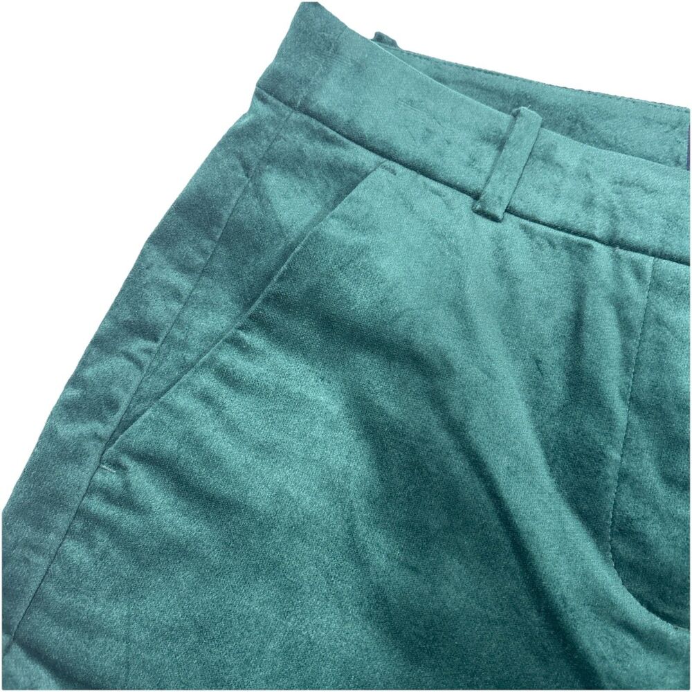 J Crew Kallie Pant Emerald Green Size 6 Velvet Velveteen Chino Holiday Festive - Picture 2 of 9